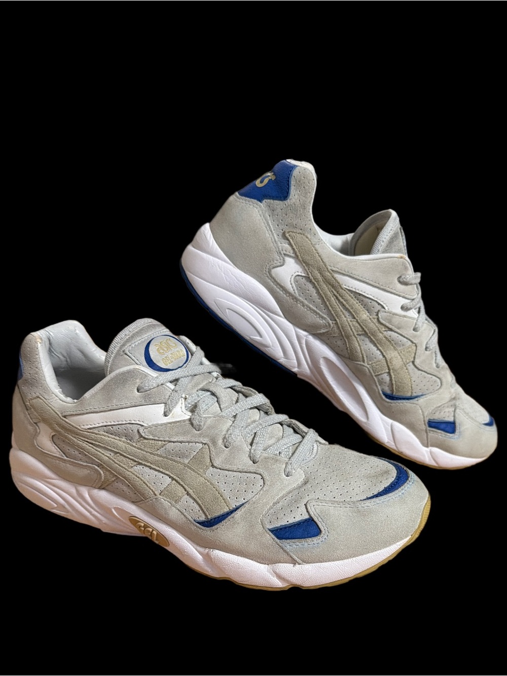 Asics GEL-DIABLO Men's size 11 Gray Khaki Blue Suede Sneakers